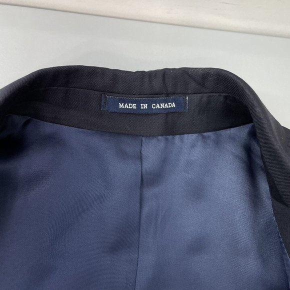 Ralph Lauren Black Label Blazer Sport Coat Wool 3 Button Navy Blue Mens 40L - Picture 4 of 10